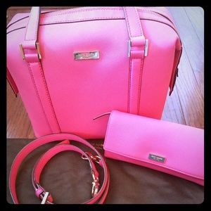 Hot Pink Kate Spade Purse with Matching Wallet
